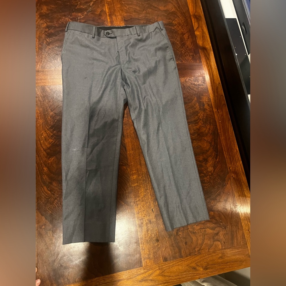 Pal Zileri Black dark Gray wool Dress pants